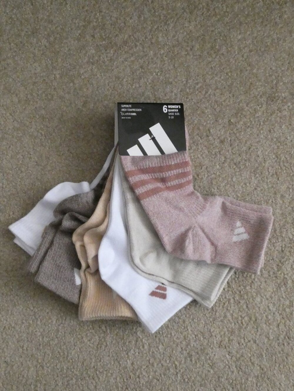 Adidas 6 pack Quarter ClimaCool  Women’s Socks Size 5-10 NWT
